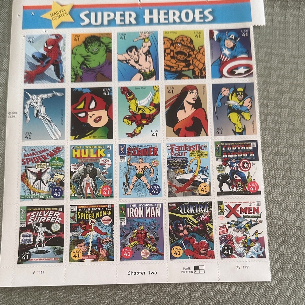 Marvel Comics 2006 Super Heroes stamp sheet .
USA 41
